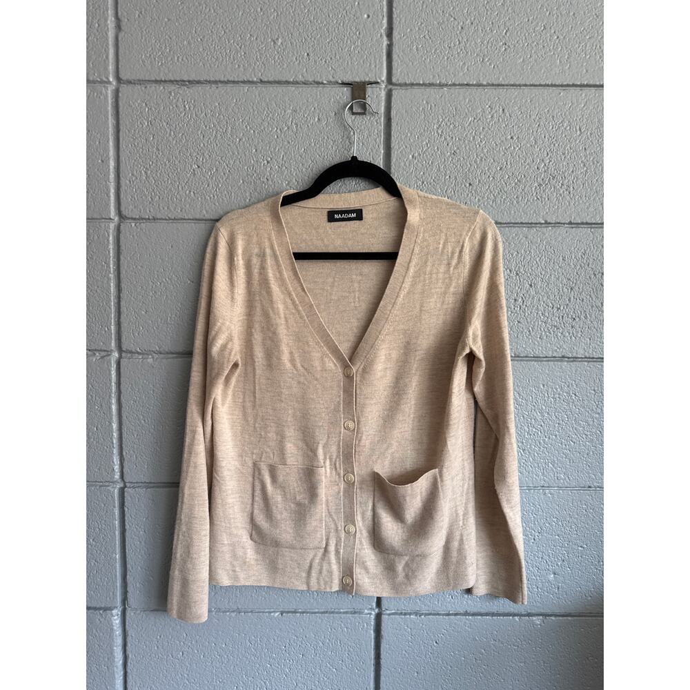 Naadam Signature 100% Cashmere Boyfriend Cardigan size M in Oatmeal